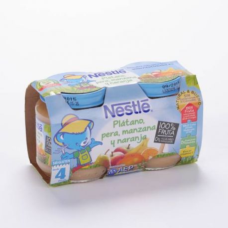 NESTLE PLATANO PERA MANZANA NARANJA 130 G 2 U