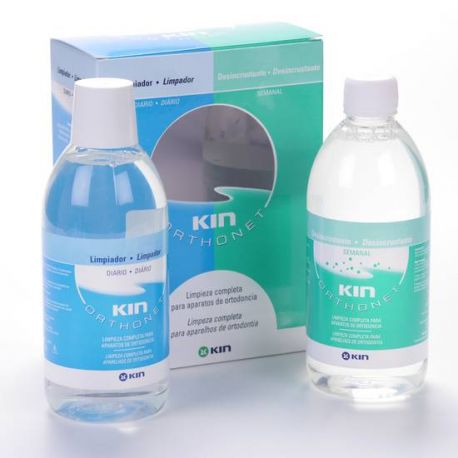 KIN ORTHONET LIMP DIARIO Y DESINC SEMANAL LIMPIEZA PROTESIS DENTAL 400 ML+ 400 ML