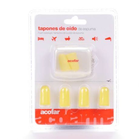 TAPONES OIDOS ESPUMA ACOFAR 6 U