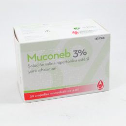 MUCONEB 3% SOLUCION SALINA HIPERTON INHALACION CLORURO DE SODIO 3% 30 AMPOLLAS