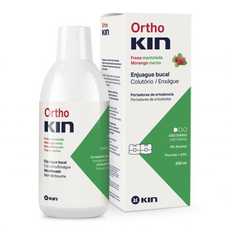 ORTHOKIN ENJUAGUE BUCAL FRESA MENTOLADA 500 ML