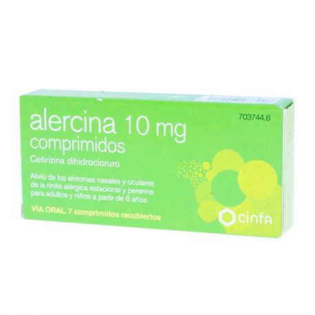 ALERCINA 10 MG 7 COMPRIMIDOS RECUBIERTOS