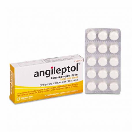 ANGILEPTOL 30 COMPRIMIDOS PARA CHUPAR MIEL-LIMON