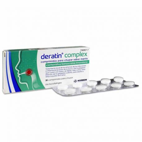 DERATIN COMPLEX 30 COMPRIMIDOS PARA CHUPAR MENTA