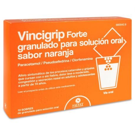 VINCIGRIP FORTE 10 SOBRES GRANULADO SOLUCION ORAL NARANJA