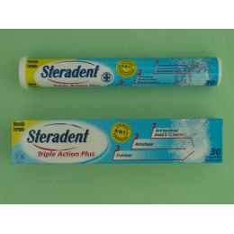 STERADENT TRIPLE ACCION PLUS LIMPIEZA PROTESIS DENTAL 30 COMPRIMIDOS