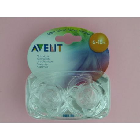 CHUPETE SILICONA PHILIPS AVENT 6 - 18 M 2 U TRASLUCIDO