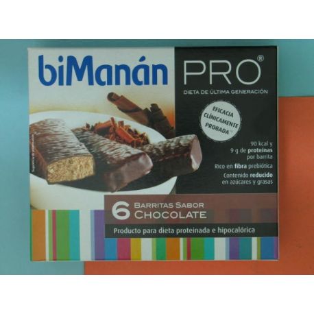 BIMANAN METODO PRO BARRITA CHOCOLATE HIPERPROTEICA E HIPOCALORICA 6 BARRITAS