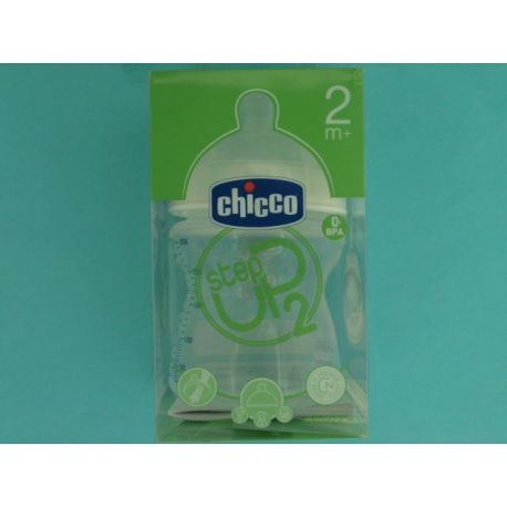 BIBERON PLASTICO PP T SILICONA CHICCO STEP UP 2 0% BISFENOL BOCA ANCHA FLUJO NORMAL 2 M+ 150 ML