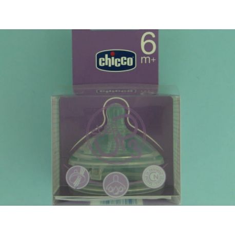 TETINA SILICONA CHICCO STEP UP 3 B ANCHA FLUJO RAPIDO 6 M + 2 U