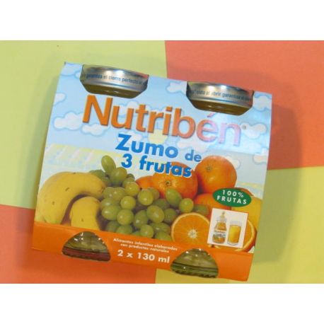 NUTRIBEN ZUMO 3 FRUTAS 130 ML 2 U BIPACK