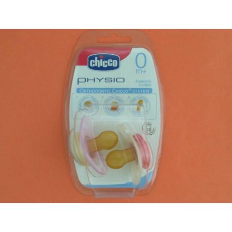 CHUPETE CAUCHO CHICCO PHYSIO ANATOMICO 0 M+ ROSA 2 U