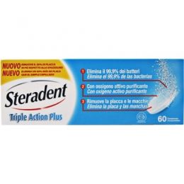 STERADENT TRIPLE ACCION PLUS LIMPIEZA PROTESIS DENTAL 60 COMPRIMIDOS