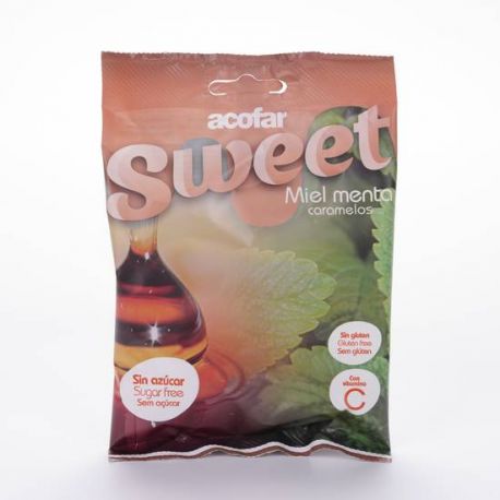 ACOFARSWEET CARAMELOS S/ AZUCAR MIEL MENTA 60 G