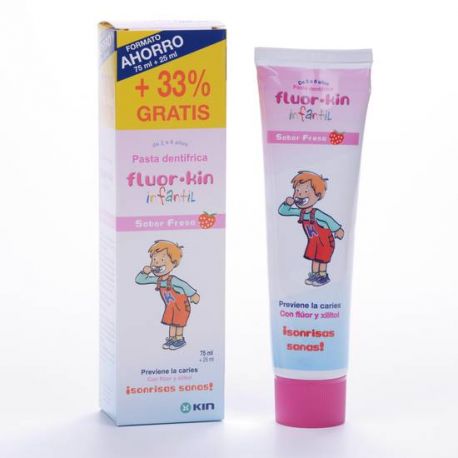 FLUOR KIN INFANTIL PASTA DENTIFRICA FRESA 75 ML