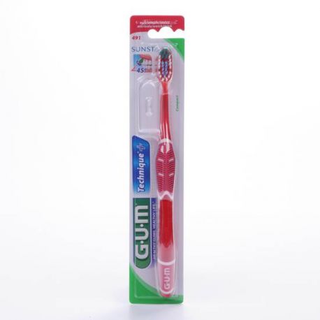 CEPILLO DENTAL ADULTO GUM 491 TECHNIQUE PLUS COMPACTO SUAVE